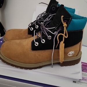 Timberland Tan and Black Adventure Boots